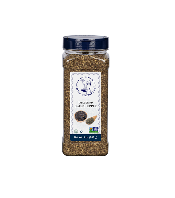 MISS VIETSPICE Pimienta negra molida de mesa 9 oz - 255 gr, paquete de 1