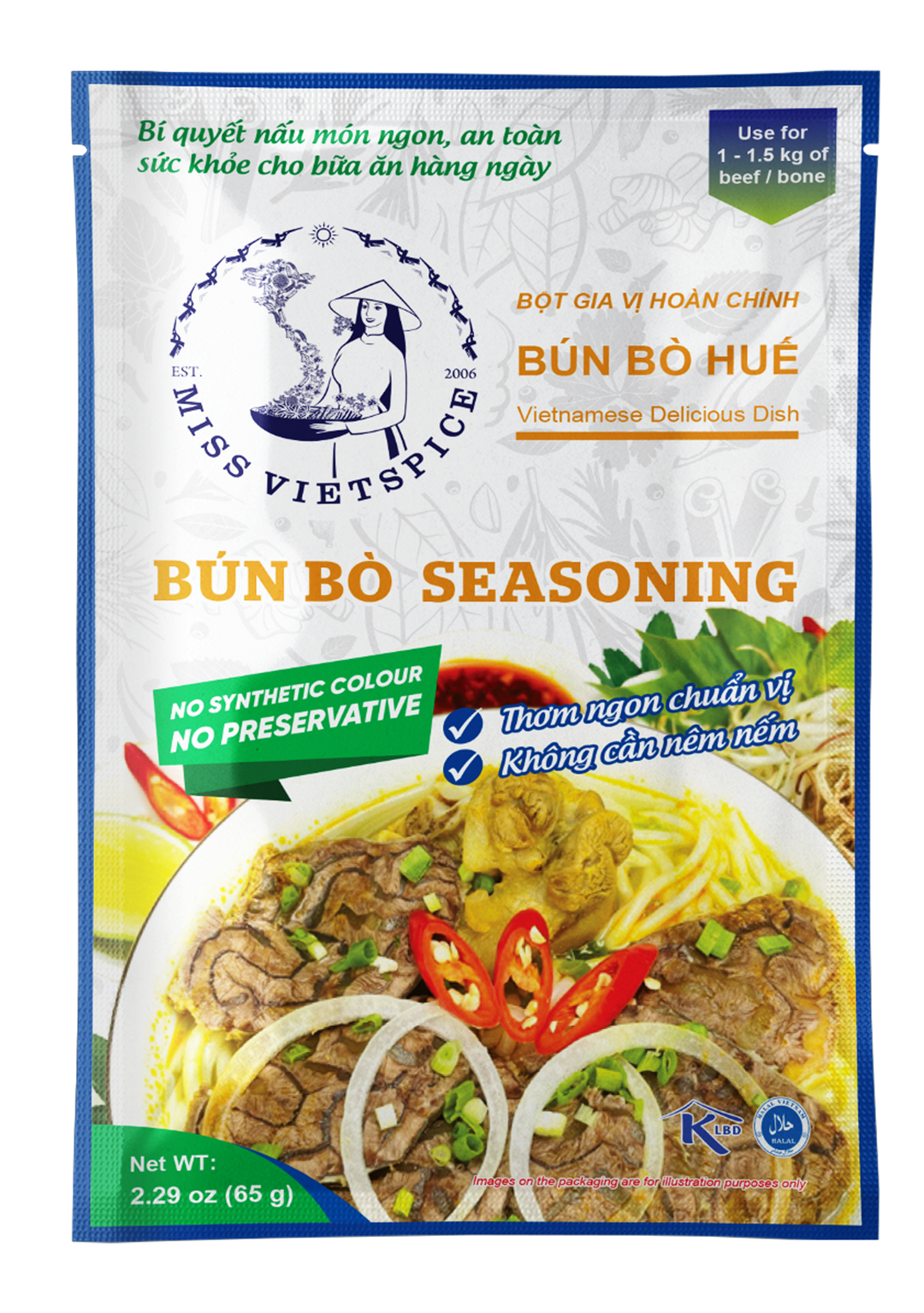 MISS VIETSPICE Bún Bò Seasoning, 65 gr, Pack of 1